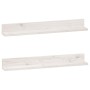 Estantes de pared 2 uds madera maciza de pino blanco 80x11x9 cm