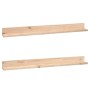 Estantes de pared 2 uds madera maciza de pino 110x11x9 cm