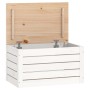 Caja de almacenaje madera maciza de pino blanco 59,5x36,5x33 cm