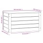 Caja de almacenaje madera maciza de pino blanco 59,5x36,5x33 cm