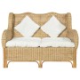2 seater sofa in natural rattan and linen by vidaXL, Sofas - Ref: Foro24-325466, Price: 366,21 €, Discount: %