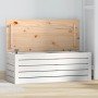 Caja de almacenaje madera maciza de pino blanco 89x36,5x33 cm