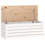 Caja de almacenaje madera maciza de pino blanco 89x36,5x33 cm