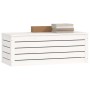 Caja de almacenaje madera maciza de pino blanco 89x36,5x33 cm