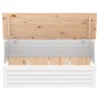 Caja de almacenaje madera maciza de pino blanco 89x36,5x33 cm