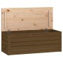 Caja almacenaje madera maciza pino marrón miel 89x36,5x33 cm