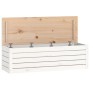 Caja de almacenaje madera maciza de pino blanco 109x36,5x33 cm
