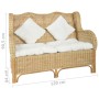 2 seater sofa in natural rattan and linen by vidaXL, Sofas - Ref: Foro24-325466, Price: 366,21 €, Discount: %