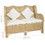 2 seater sofa in natural rattan and linen by vidaXL, Sofas - Ref: Foro24-325466, Price: 404,09 €, Discount: %