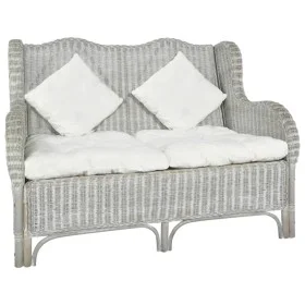 2 seater sofa in natural rattan and gray linen by vidaXL, Sofas - Ref: Foro24-325467, Price: 293,64 €, Discount: %