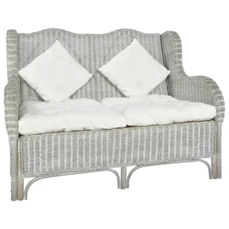 2 seater sofa in natural rattan and gray linen by vidaXL, Sofas - Ref: Foro24-325467, Price: 293,64 €, Discount: %