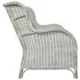2 seater sofa in natural rattan and gray linen by vidaXL, Sofas - Ref: Foro24-325467, Price: 293,64 €, Discount: %