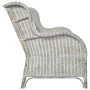 2-Sitzer-Sofa aus natürlichem Rattan und grauem Leinen von vidaXL, Sofas - Ref: Foro24-325467, Preis: 296,17 €, Rabatt: %
