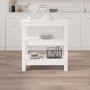 Banco de trabajo de madera maciza de pino blanco 78,5x50x80 cm
