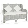 2 seater sofa in natural rattan and gray linen by vidaXL, Sofas - Ref: Foro24-325467, Price: 293,64 €, Discount: %