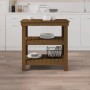 Banco de trabajo madera maciza pino marrón miel 78,5x50x80 cm