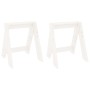 Taburetes 2 unidades madera maciza de pino blanco 40x40x45 cm