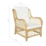 Sofa with natural rattan and linen cushion by vidaXL, Sofas - Ref: Foro24-325469, Price: 302,68 €, Discount: %