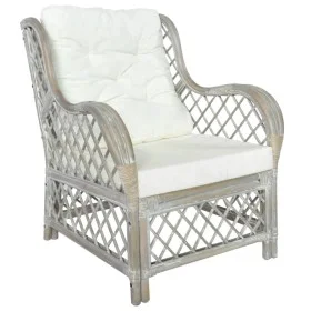 Sofa with natural rattan cushion and gray linen by vidaXL, Sofas - Ref: Foro24-325470, Price: 212,17 €, Discount: %