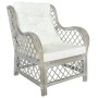 Sofa with natural rattan cushion and gray linen by vidaXL, Sofas - Ref: Foro24-325470, Price: 212,95 €, Discount: %