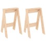 Taburetes 2 unidades madera maciza de pino 40x40x60 cm