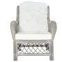 Sofa with natural rattan cushion and gray linen by vidaXL, Sofas - Ref: Foro24-325470, Price: 212,17 €, Discount: %
