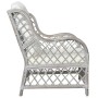Sofa with natural rattan cushion and gray linen by vidaXL, Sofas - Ref: Foro24-325470, Price: 212,95 €, Discount: %