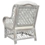 Sofa with natural rattan cushion and gray linen by vidaXL, Sofas - Ref: Foro24-325470, Price: 212,95 €, Discount: %