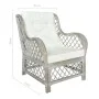 Sofa with natural rattan cushion and gray linen by vidaXL, Sofas - Ref: Foro24-325470, Price: 212,17 €, Discount: %