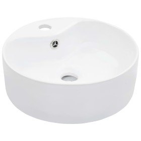 Lavabo con rebosadero 36x13 cm cerámica blanco