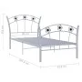Bed frame with football design gray metal 90x200 cm by vidaXL, Beds and slatted bases - Ref: Foro24-324746, Price: 101,26 €, ...