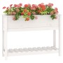 Jardinera con estante madera maciza pino blanca 111,5x34,5x81cm