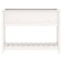 Jardinera con estante madera maciza pino blanca 111,5x34,5x81cm