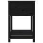Jardinera con estante madera maciza de pino negro 82,5x54x81 cm