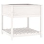 Jardinera con estante madera maciza pino blanca 82,5x82,5x81 cm