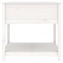 Jardinera con estante madera maciza pino blanca 82,5x82,5x81 cm