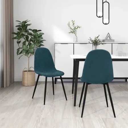 Sillas de comedor 2 unidades terciopelo azul de vidaXL, Sillas de comedor - Ref: Foro24-325645, Precio: 126,66 €, Descuento: %