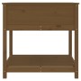 Jardinera con estante madera maciza pino marrón 82,5x82,5x81 cm