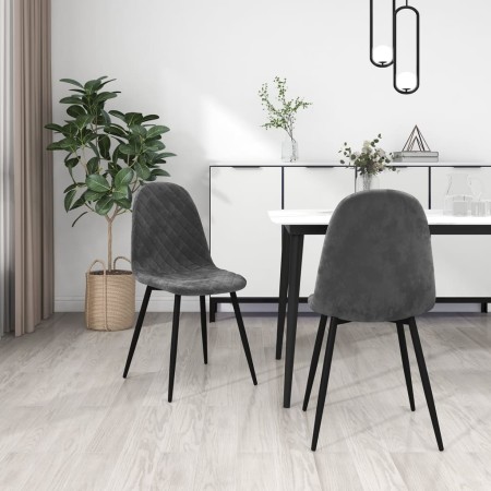 Esszimmerstühle 2 Einheiten dunkelgrauer Samt von vidaXL, Essstühle - Ref: Foro24-325647, Preis: 120,92 €, Rabatt: %