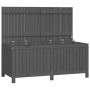 Caja de almacenaje jardín madera de pino gris 147x68x64 cm