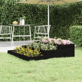 Jardinera madera maciza de pino negro 107x107x27 cm Jardinera madera maciza de pino negro 107x107x27 cm