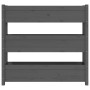 Jardinera de madera maciza de pino gris 112x25x104,5 cm