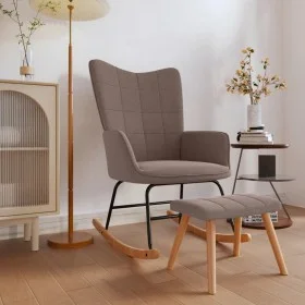 Rocking chair with footrest in taupe gray fabric by vidaXL, Rocking chairs - Ref: Foro24-328027, Price: 172,24 €, Discount: %