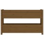 Jardinera de madera maciza de pino marrón miel 112x25x66 cm