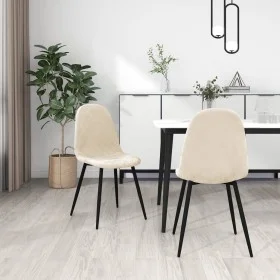 Dining chairs 2 units cream white velvet by vidaXL, dining chairs - Ref: Foro24-325655, Price: 126,52 €, Discount: %