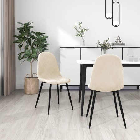 Esszimmerstühle, 2 Einheiten, cremeweißer Samt von vidaXL, Essstühle - Ref: Foro24-325655, Preis: 128,71 €, Rabatt: %