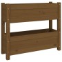 Jardinera de madera maciza de pino marrón miel 77x25x66 cm en Maceteros y jardineras | Comprar online en Foro24