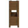 Jardinera de madera maciza de pino marrón miel 77x25x66 cm en Maceteros y jardineras | Comprar online en Foro24