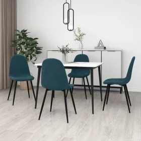 Dining chairs 4 units blue velvet by vidaXL, dining chairs - Ref: Foro24-325656, Price: 206,04 €, Discount: %