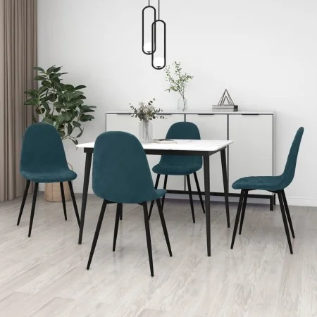 Dining chairs 4 units blue velvet by vidaXL, dining chairs - Ref: Foro24-325656, Price: 206,45 €, Discount: %